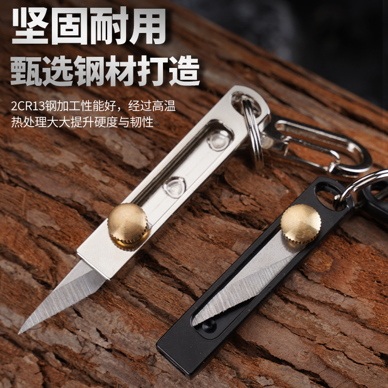 Edc Carry Pocket Knife - Mini couteau en acier inoxydable, porte-clés